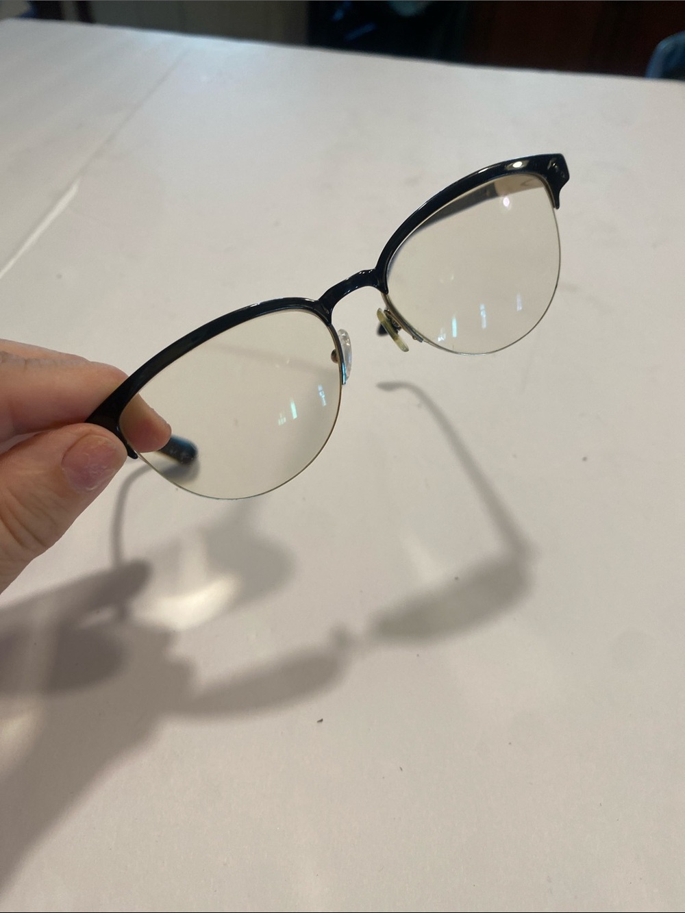 Versace Black and Gold Semi-Rimmed Glasses